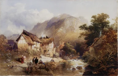 El Pueblo de Sayn, en el Río Bertich Bach, Prusia